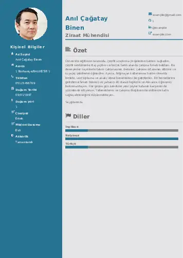 Ziraat Mühendisi Cv Örnekleri cv indir